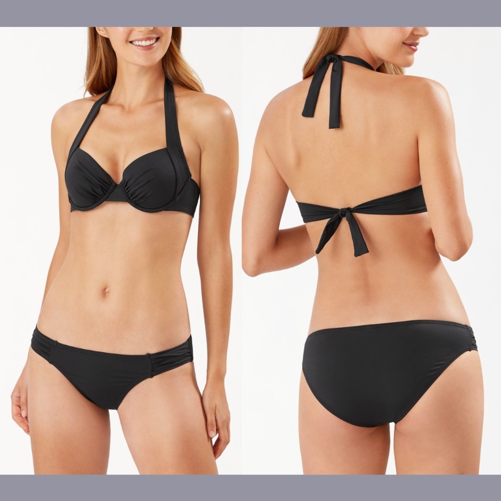 NEW Tommy Bahama Pearl Halter Bikini Top [ 34DD ]+ Shirred Bottoms [ Small ] U84